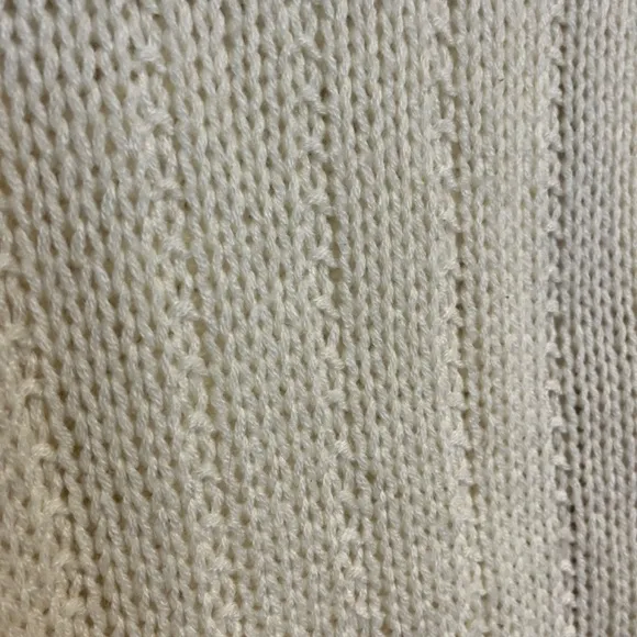 Vintage Cream Handknit Sweater with Pockets and Adorable Wooden Buttons