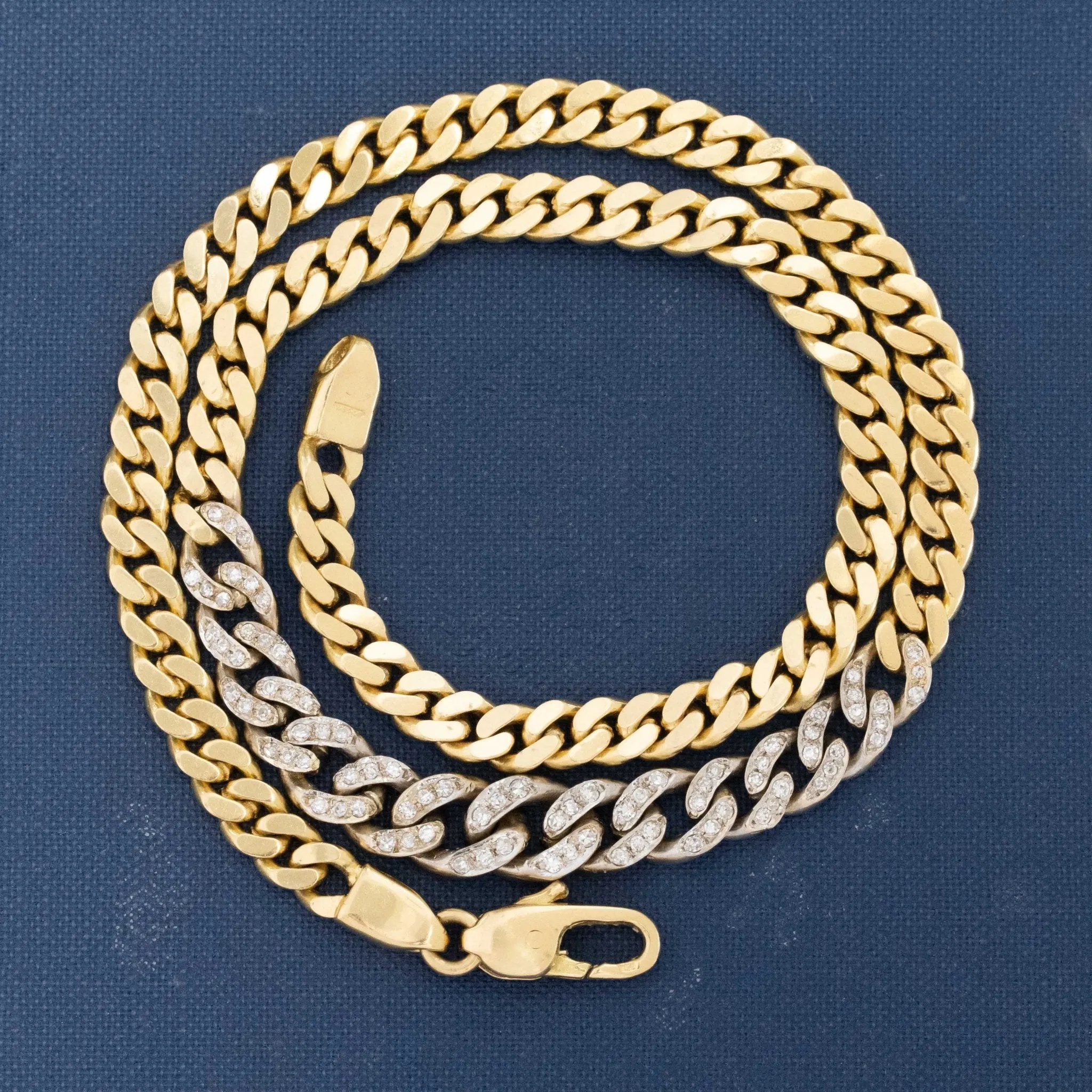 Vintage Diamond Curb Link Necklace