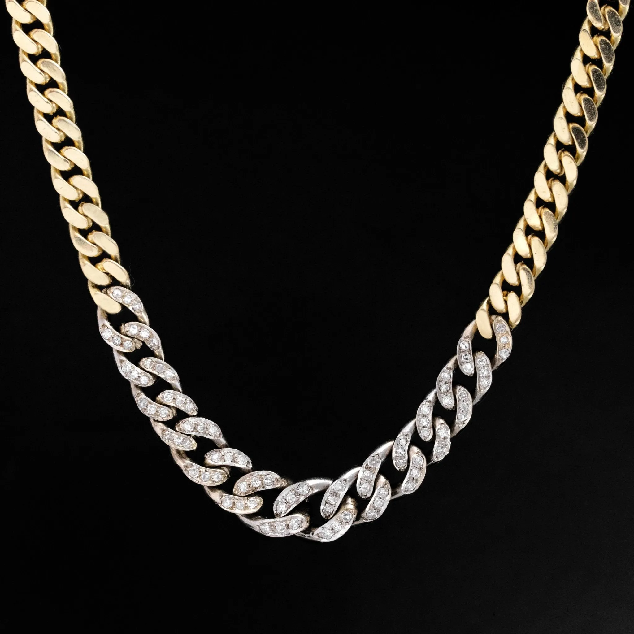 Vintage Diamond Curb Link Necklace
