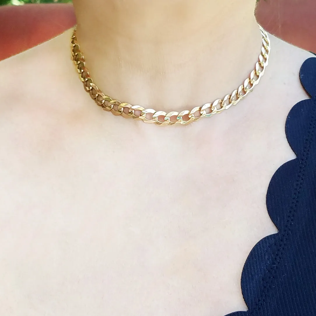Vintage Flat Cuban Link Choker