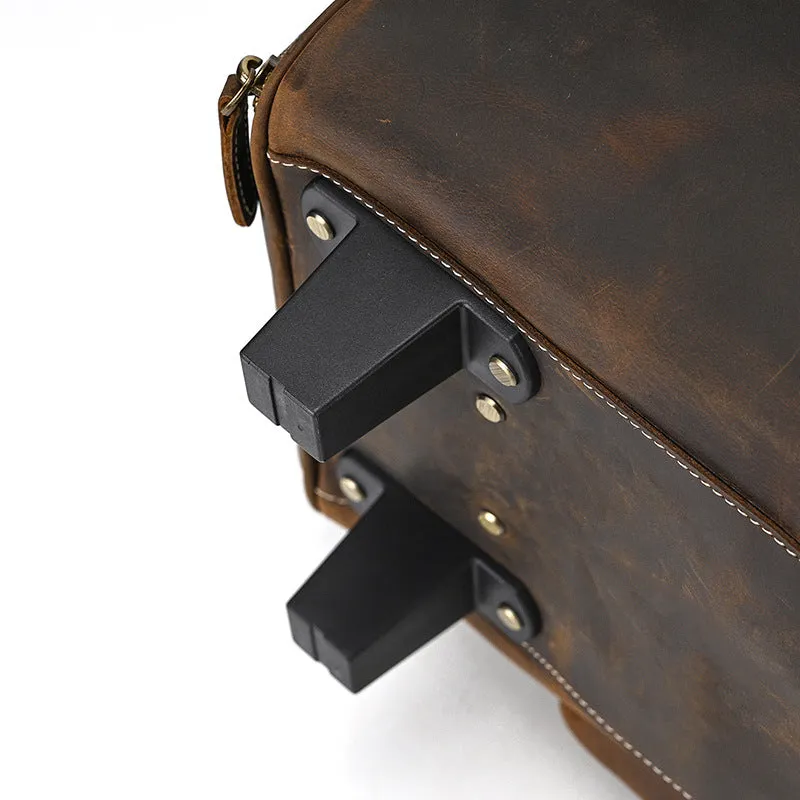 Vintage Full Grain Leather Travel Bag Handmade Leather Duffle Bag Holdall Trolley Luggage Bag