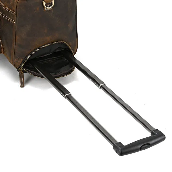 Vintage Full Grain Leather Travel Bag Handmade Leather Duffle Bag Holdall Trolley Luggage Bag