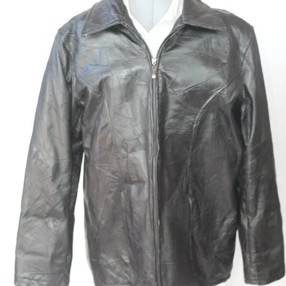 Vintage Genuine Leather Zip-Up Suit Jacket - Thrifted &amp; Gently Worn - XXXL