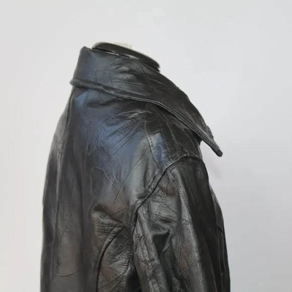 Vintage Genuine Leather Zip-Up Suit Jacket - Thrifted &amp; Gently Worn - XXXL