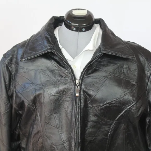 Vintage Genuine Leather Zip-Up Suit Jacket - Thrifted &amp; Gently Worn - XXXL