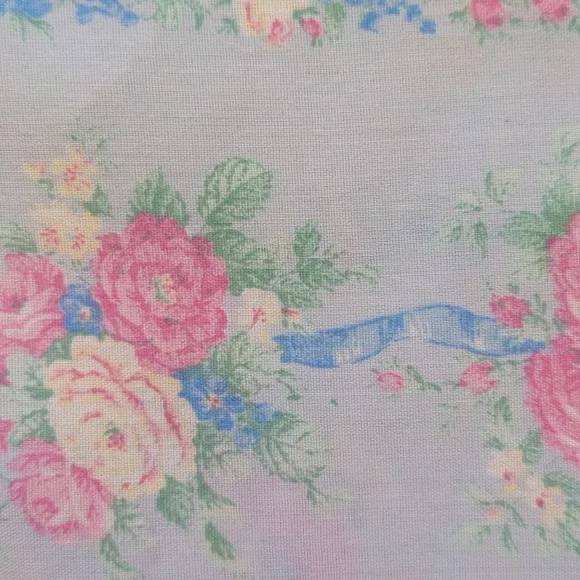 Vintage Lady Manhattan Quilted Granny Mumu Housedress Robe XXL Blue Pink Duster