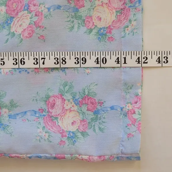 Vintage Lady Manhattan Quilted Granny Mumu Housedress Robe XXL Blue Pink Duster