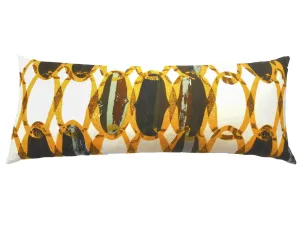 Vintage Mustard & Chocolate Chain Link Pillow