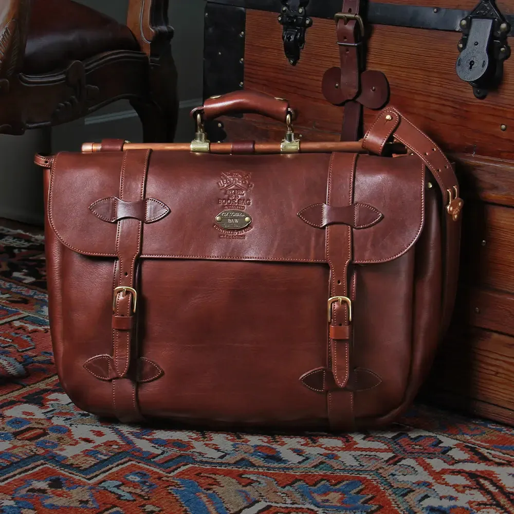 Vintage Style Leather Book Bag Briefcase