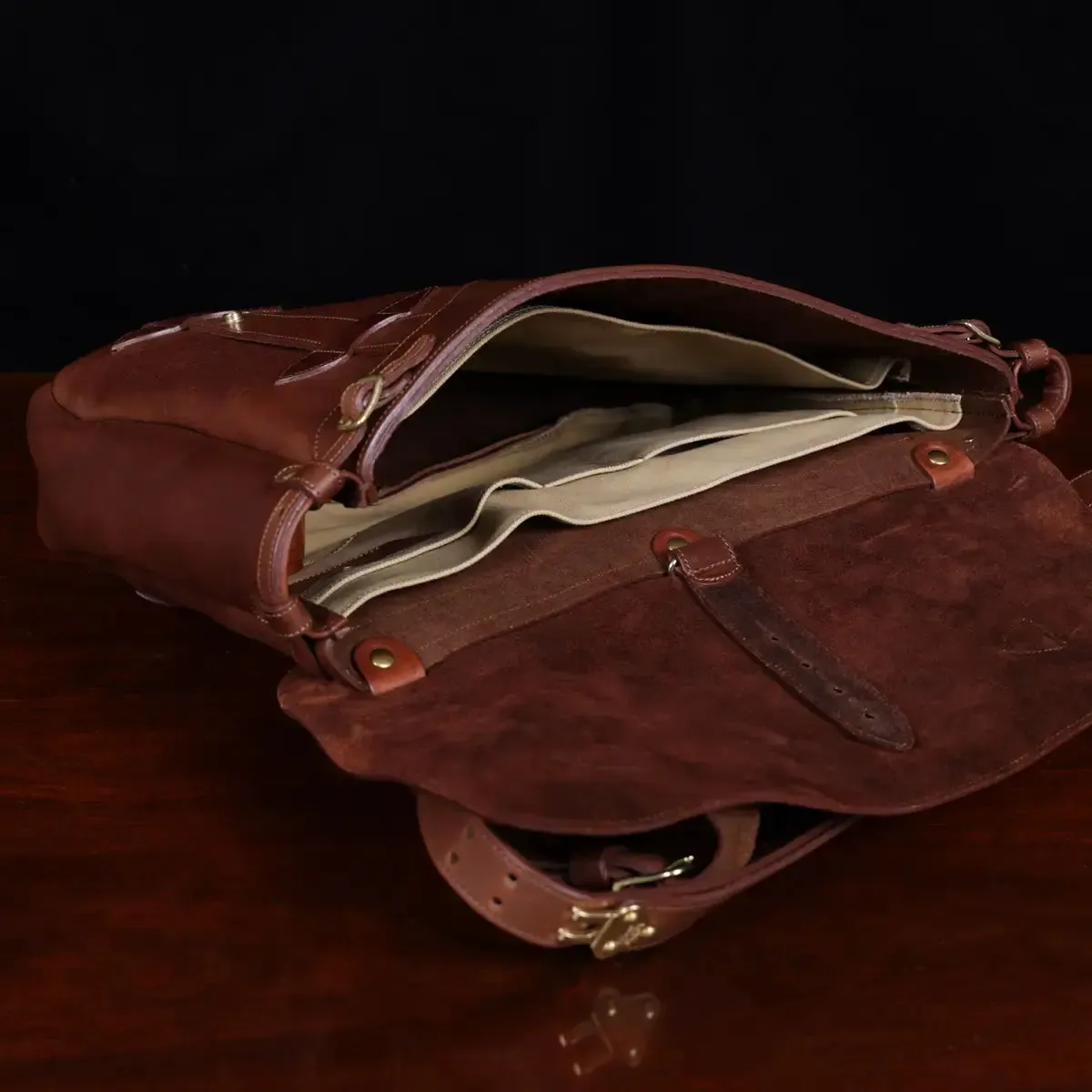 Vintage Style Leather Book Bag Briefcase