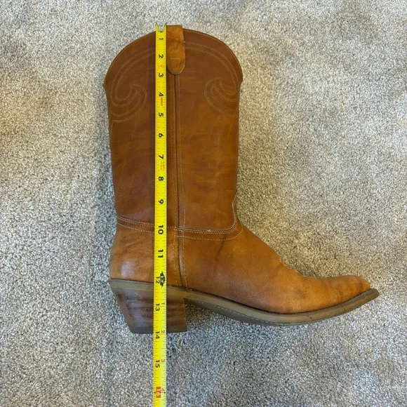 Vintage Texas Brand Cowboy Boot Brown Leather Western