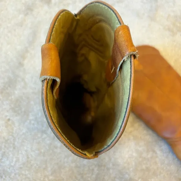 Vintage Texas Brand Cowboy Boot Brown Leather Western