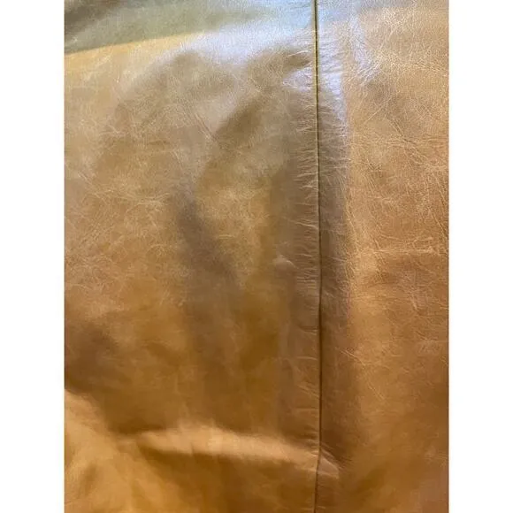 Vintage Wilson's Leather Maxima Camel Brown‎ Button Biker Style Collared Jacket