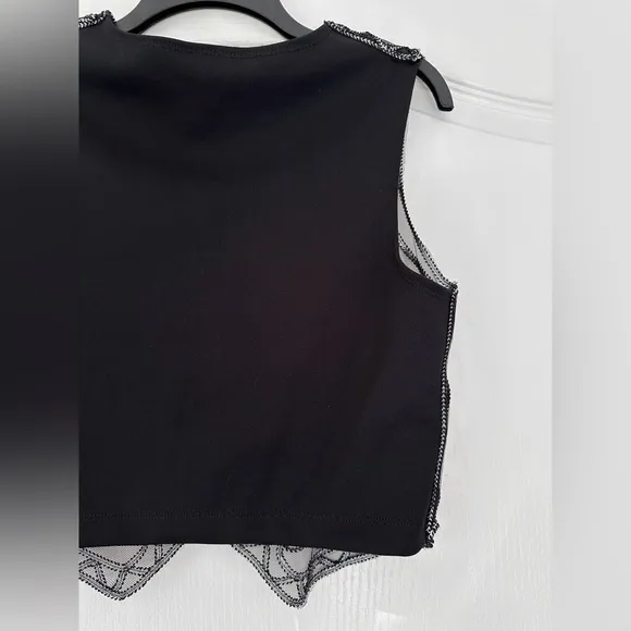 Vintage Wrangler Women’s Western Horse Show Vest Mesh Metallic Silver Black sz M
