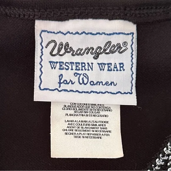 Vintage Wrangler Women’s Western Horse Show Vest Mesh Metallic Silver Black sz M