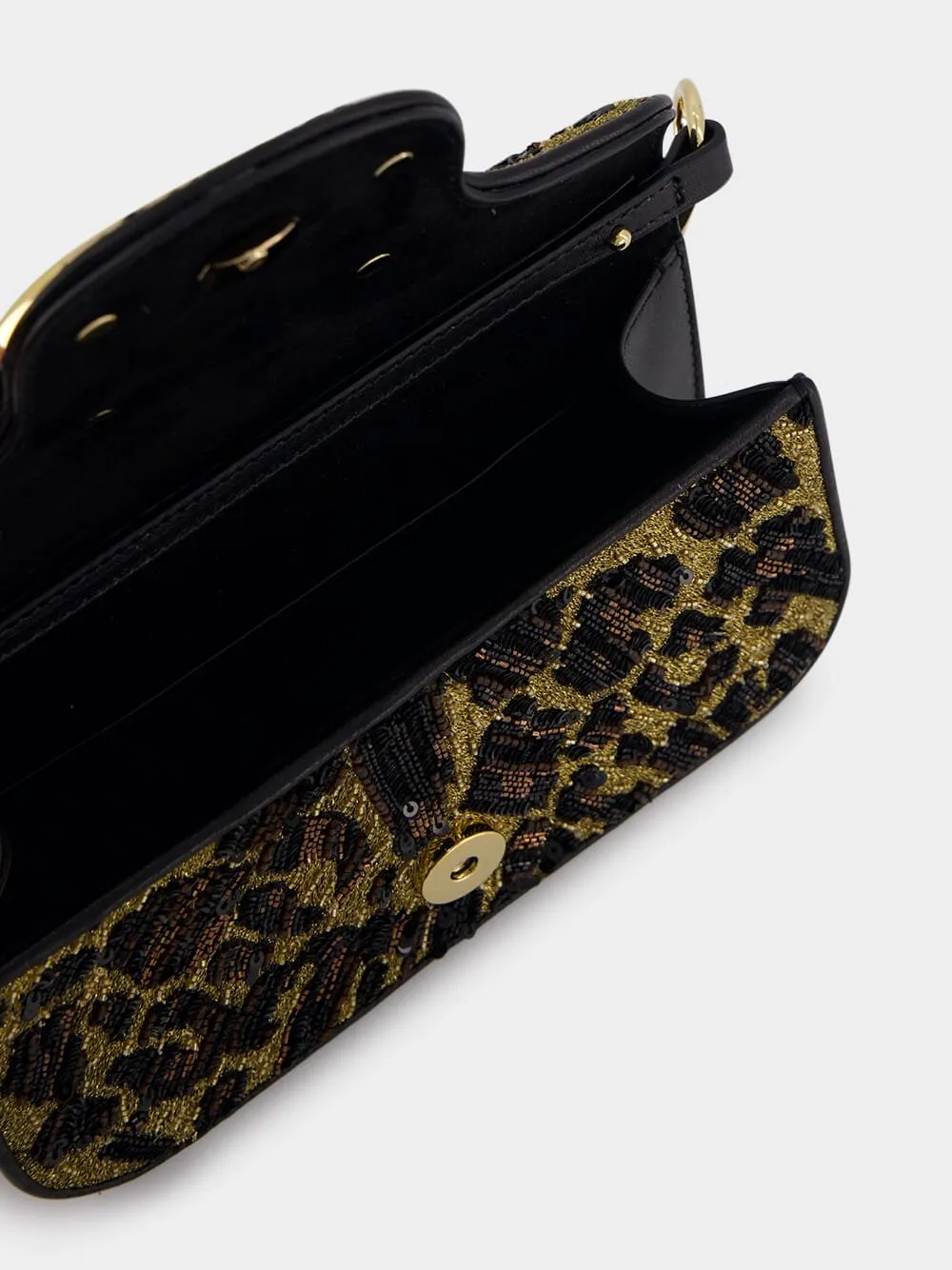 VLogo leopard-print crossbody bag