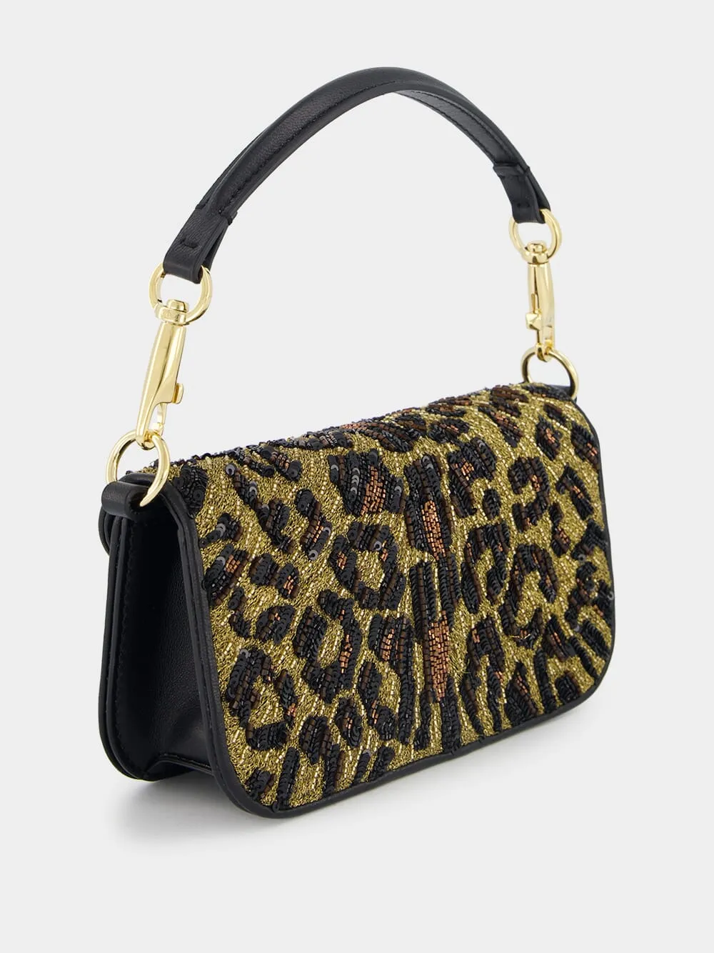 VLogo leopard-print crossbody bag
