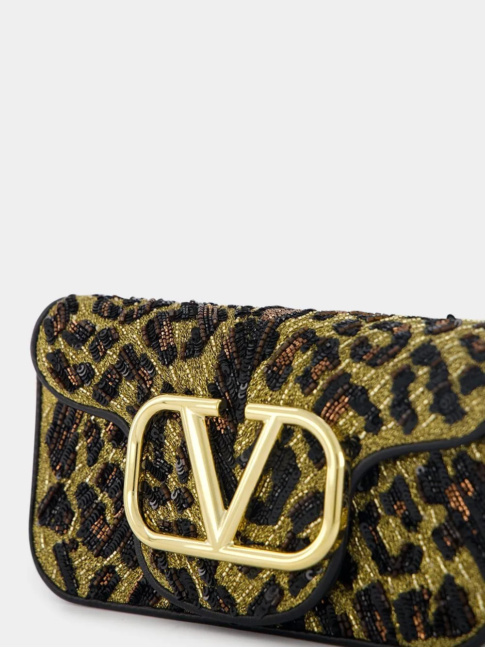 VLogo leopard-print crossbody bag