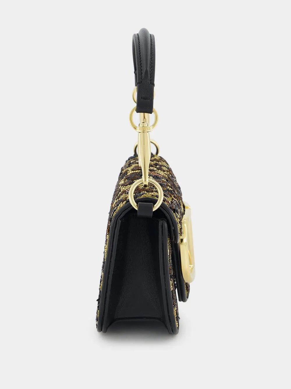 VLogo leopard-print crossbody bag
