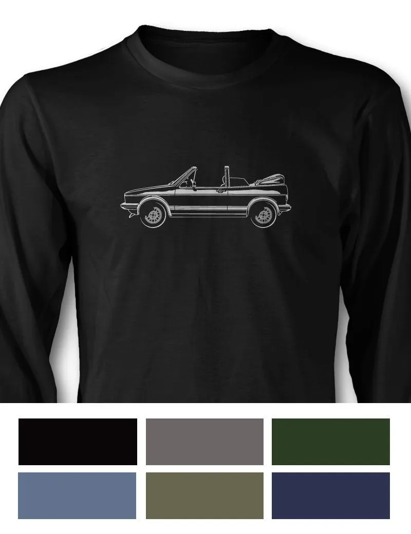 Volkswagen Golf Rabbit Cabriolet Convertible T-Shirt - Long Sleeves - Side View
