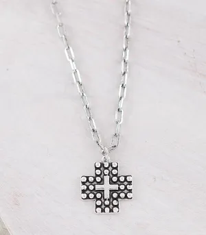 Wallen Fashion Studded Cross Necklace - 18"