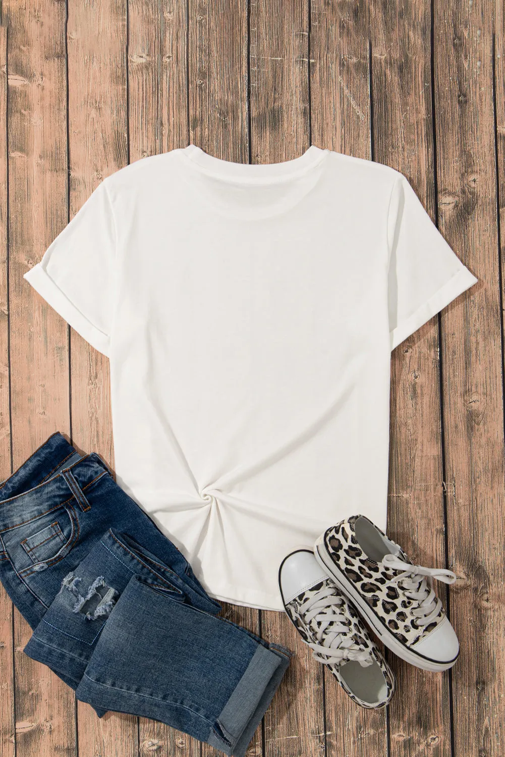 White Crawfish Boil Bow Graphic Crewneck Tee