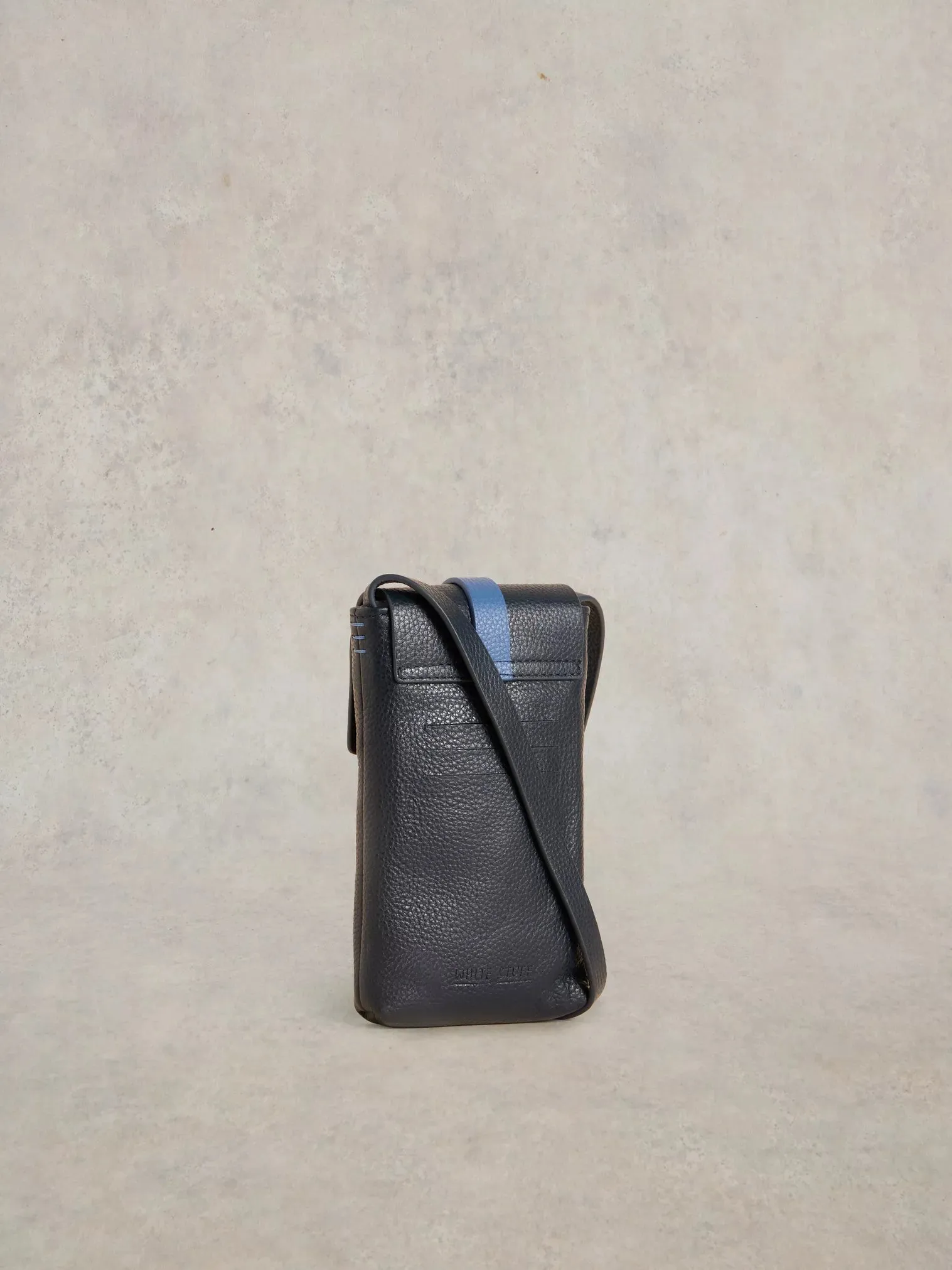 White Stuff Clara Buckle Leather Phone Bag French Navy