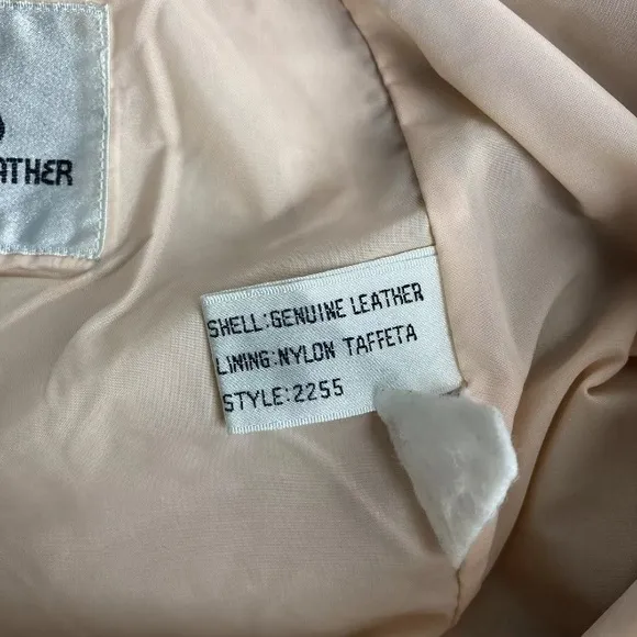 Wilson Leather Mini Skirt sz 8 Vintage Used retro 90s 80s Light Pink