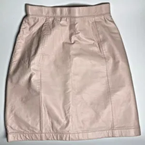 Wilson Leather Mini Skirt sz 8 Vintage Used retro 90s 80s Light Pink
