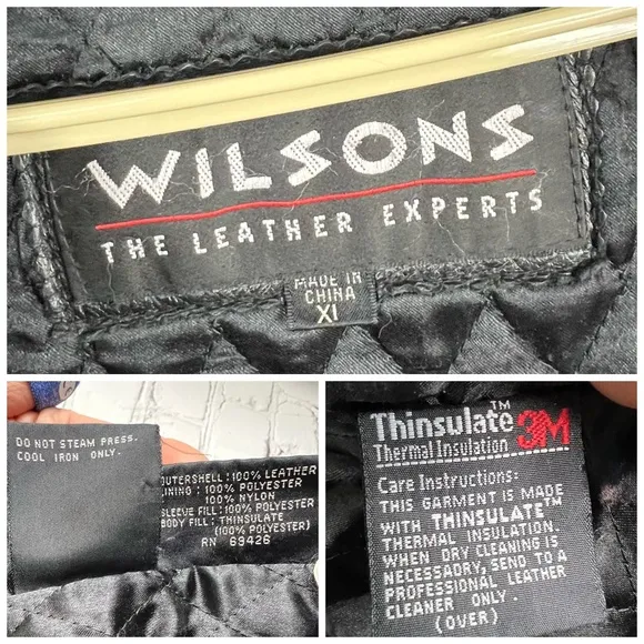 |•WILSONS LEATHER•| Thigh Length Drawstring Waist Leather Jacket Size XL