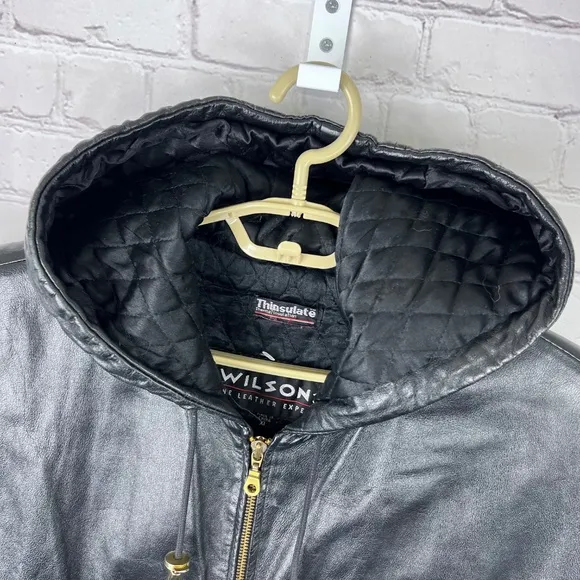 |•WILSONS LEATHER•| Thigh Length Drawstring Waist Leather Jacket Size XL