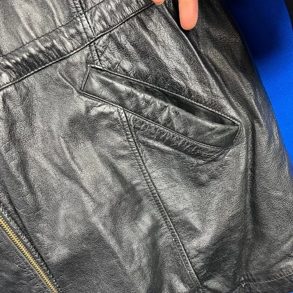 |•WILSONS LEATHER•| Thigh Length Drawstring Waist Leather Jacket Size XL