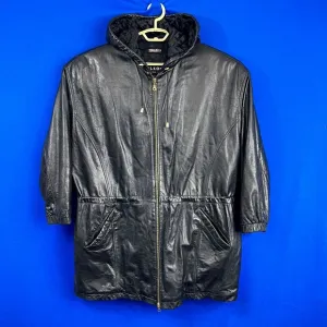 |•WILSONS LEATHER•| Thigh Length Drawstring Waist Leather Jacket Size XL