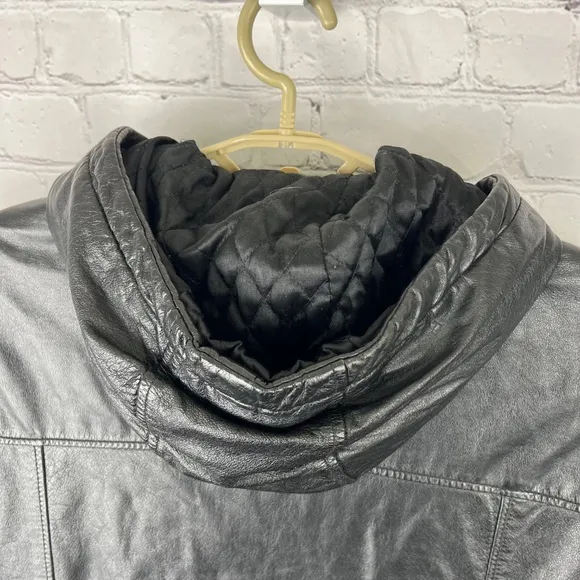 |•WILSONS LEATHER•| Thigh Length Drawstring Waist Leather Jacket Size XL