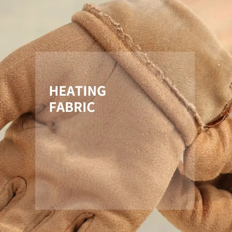 Women Fashion Elegant Business Style Suede Keep Warm Touch Screen Gloves Drive Skiing Cycling Not Bloated Fleece