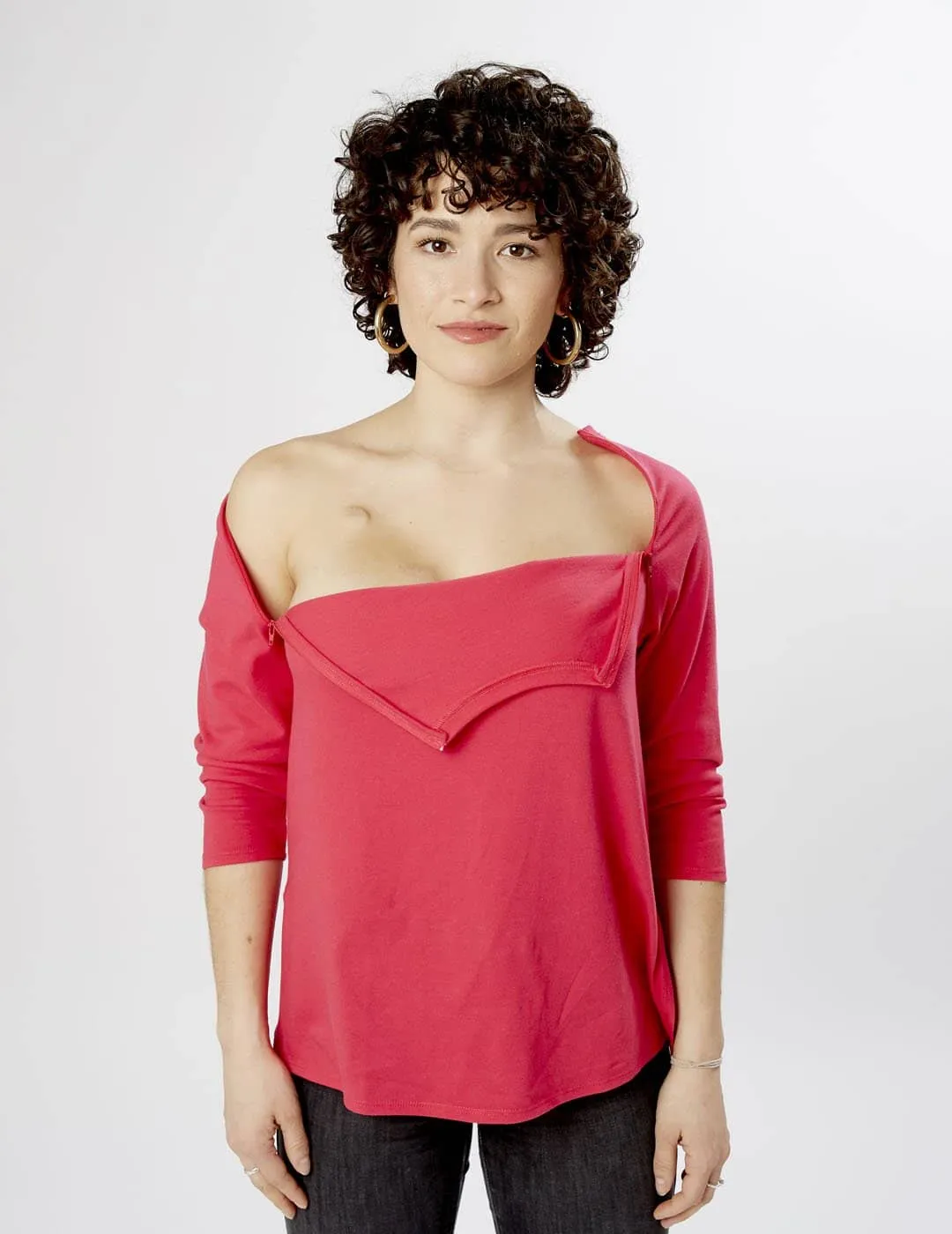 Womens Chest Port Access Shirt - Berry Pink