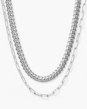 Women's Cuban Link   Paperclip Chain Stack