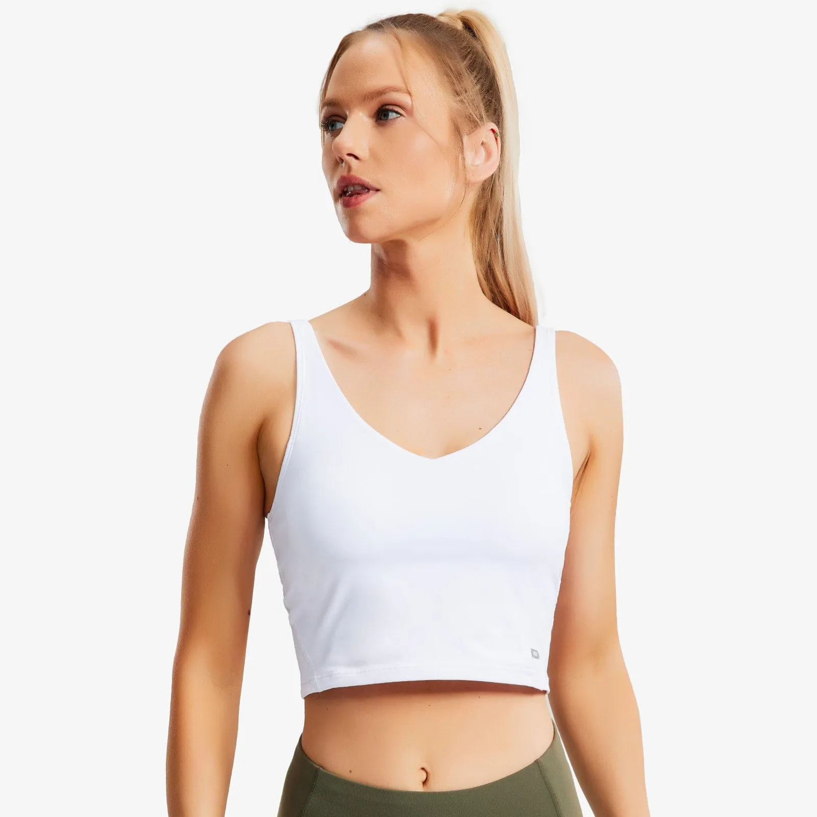 Women's Longline Sports Bra Padded Crop Tank for Yoga & Fitness