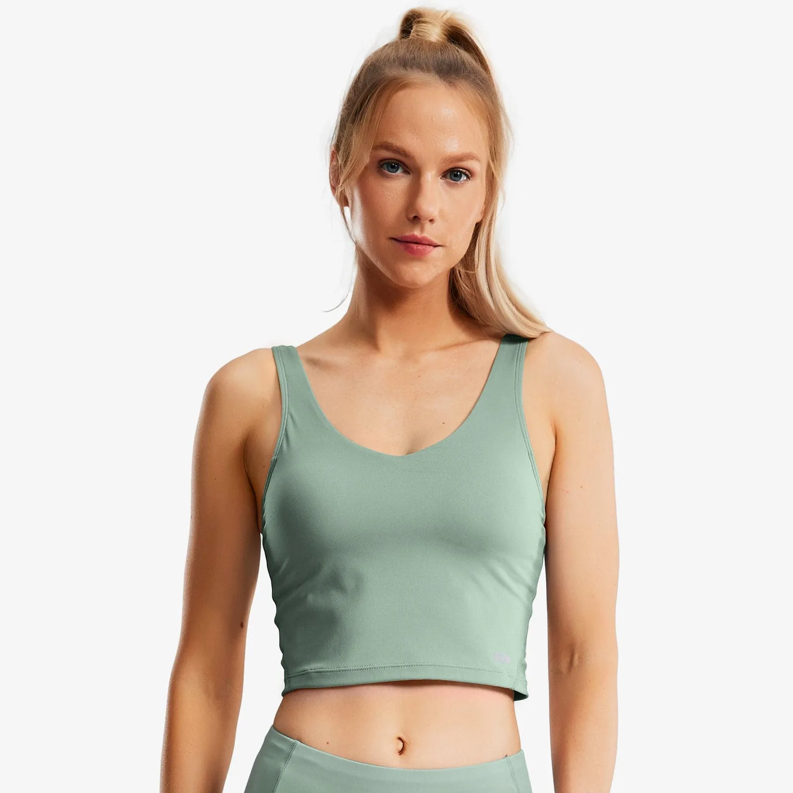 Women's Longline Sports Bra Padded Crop Tank for Yoga & Fitness