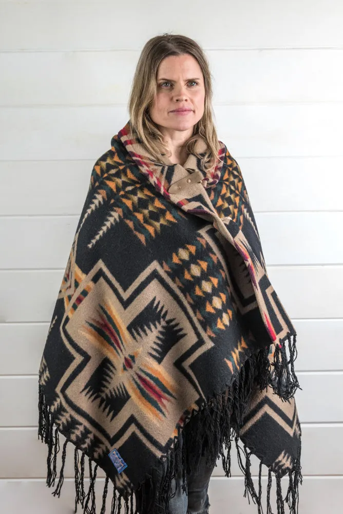 Wool Aztec Poncho