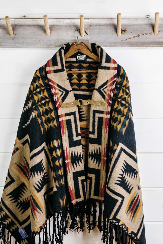 Wool Aztec Poncho