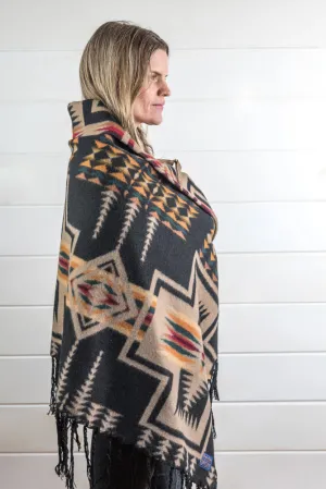 Wool Aztec Poncho