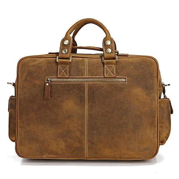 Woosir Vintage Leather Briefcase for Men