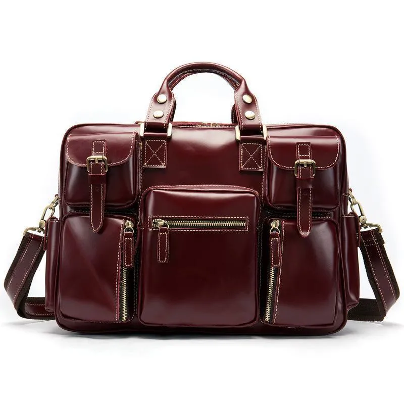 Woosir Vintage Leather Briefcase for Men