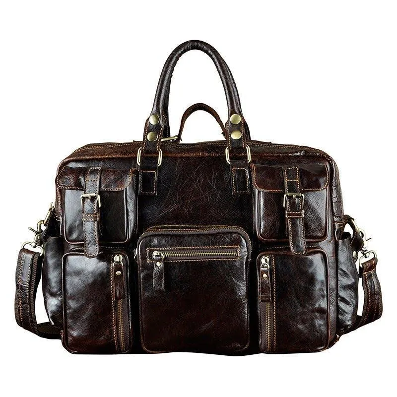 Woosir Vintage Leather Briefcase for Men