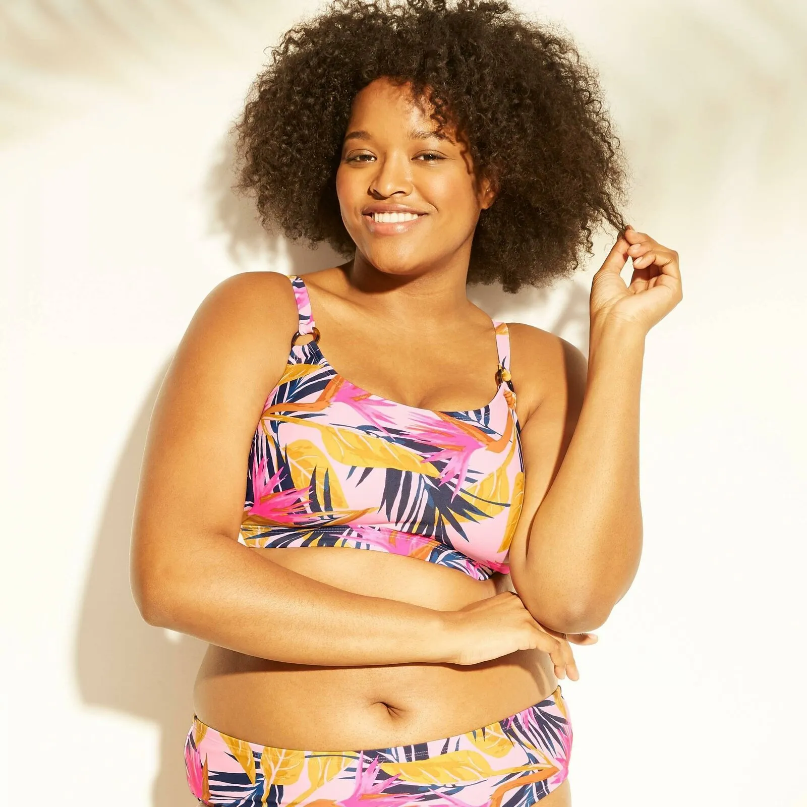 Xhilaration Women's Plus Size Tortoise Ring Bralette Bikini Top