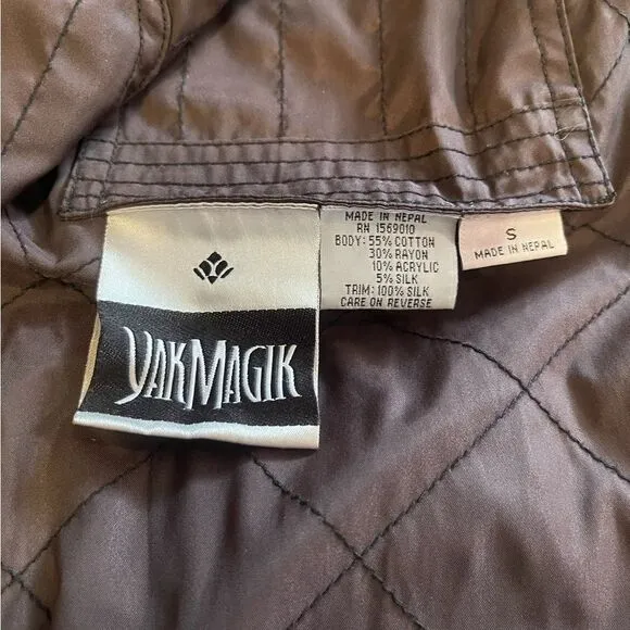 YakMagik Boho Mixed Media Embroidered Beaded Reversible Quilted Jacket Small