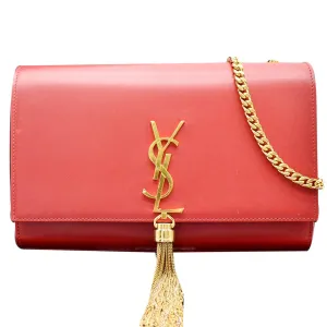 YVES SAINT LAURENT Kate Tassel Leather Crossbody Bag Red