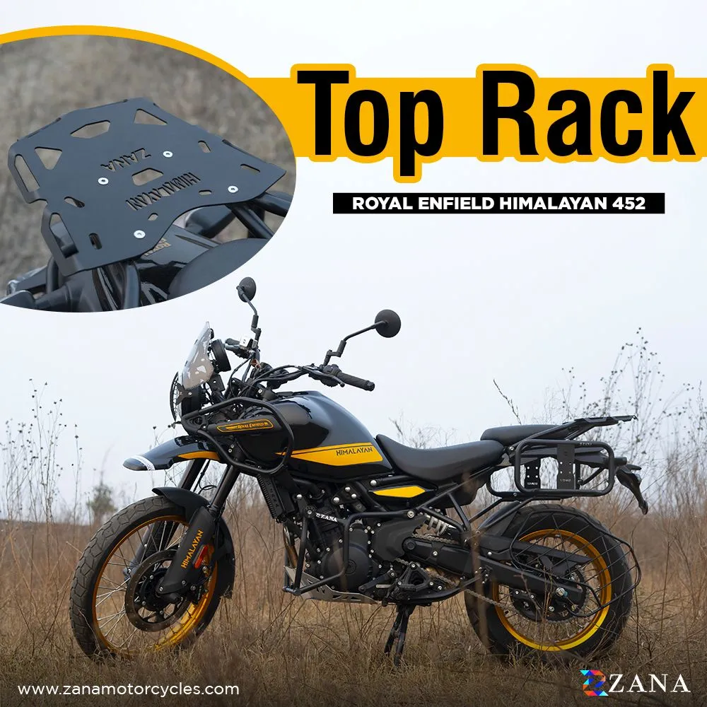 ZANA TOP RACK PLATE BLACK MILD STEEL FOR HIMALAYAN 450 MS