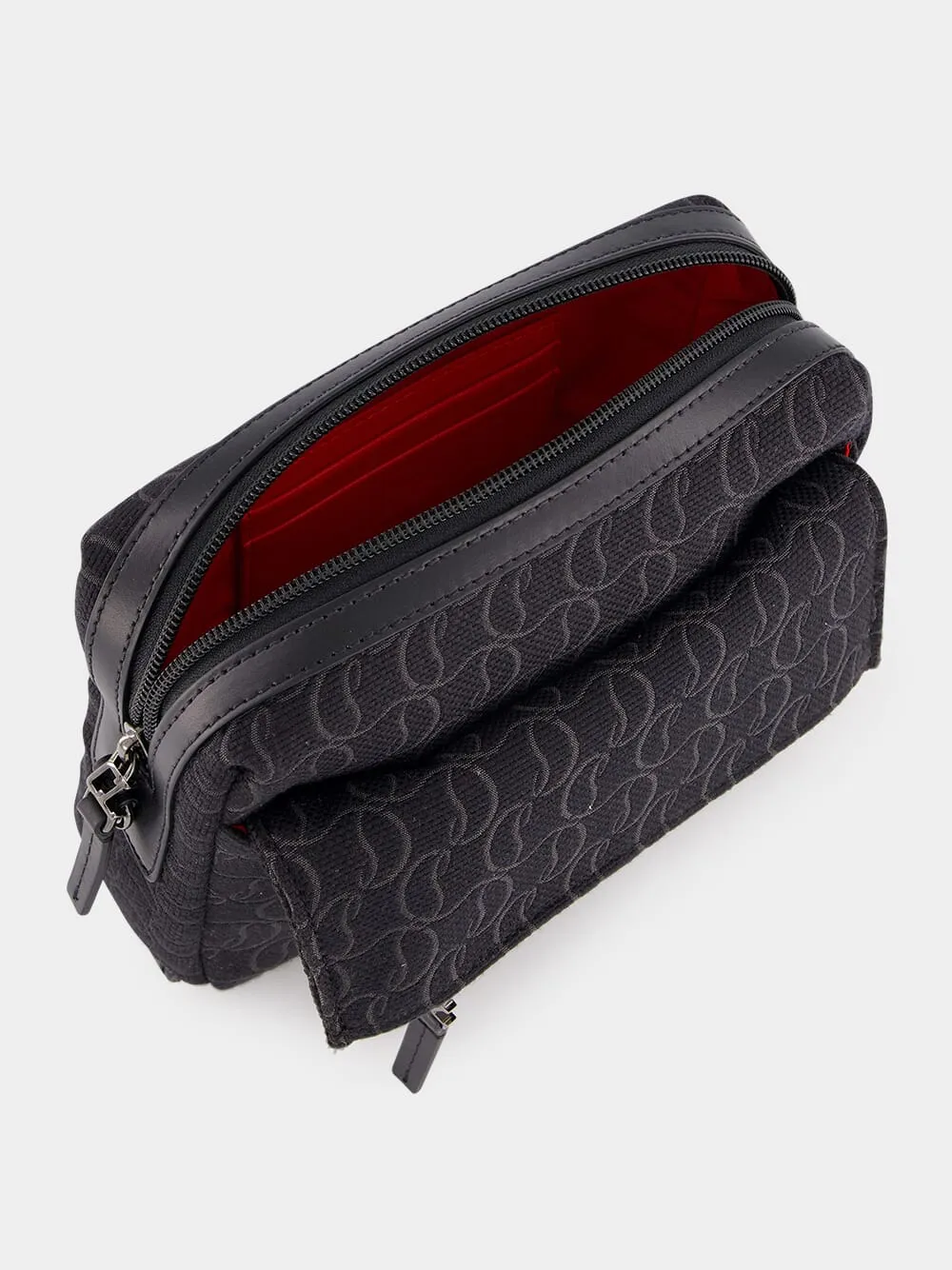 Zip N Flap Logo Jacquard Messenger Bag